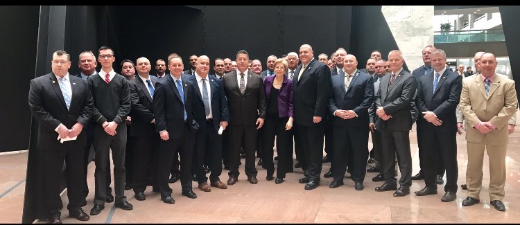 IAFFdist3VP's tweet image. The Delegation from @the_pffm with #Senator @elizabethforma in #WashingtonDC at #IAFFLegCon @IAFFNewsDesk