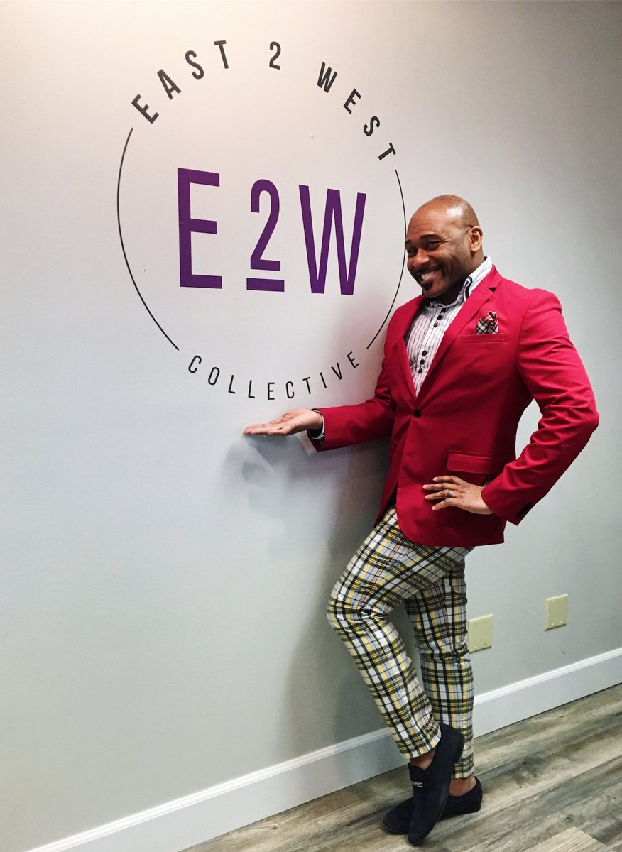 E2WCollective's tweet photo. Our most fashionable client, @GayGroomRobert stopped by #E2WC Office! 💜 https://t.co/uHDJaNTUym