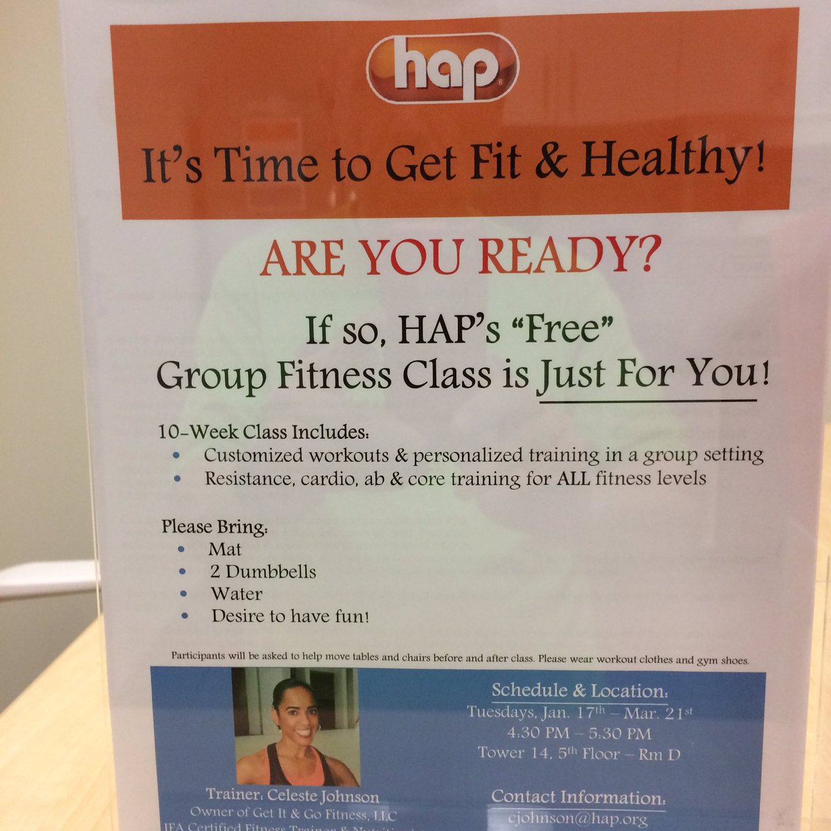 DALambertUSA's tweet photo. I survived the fitness class at work. #hapmichigan https://t.co/McjWNu5yWt