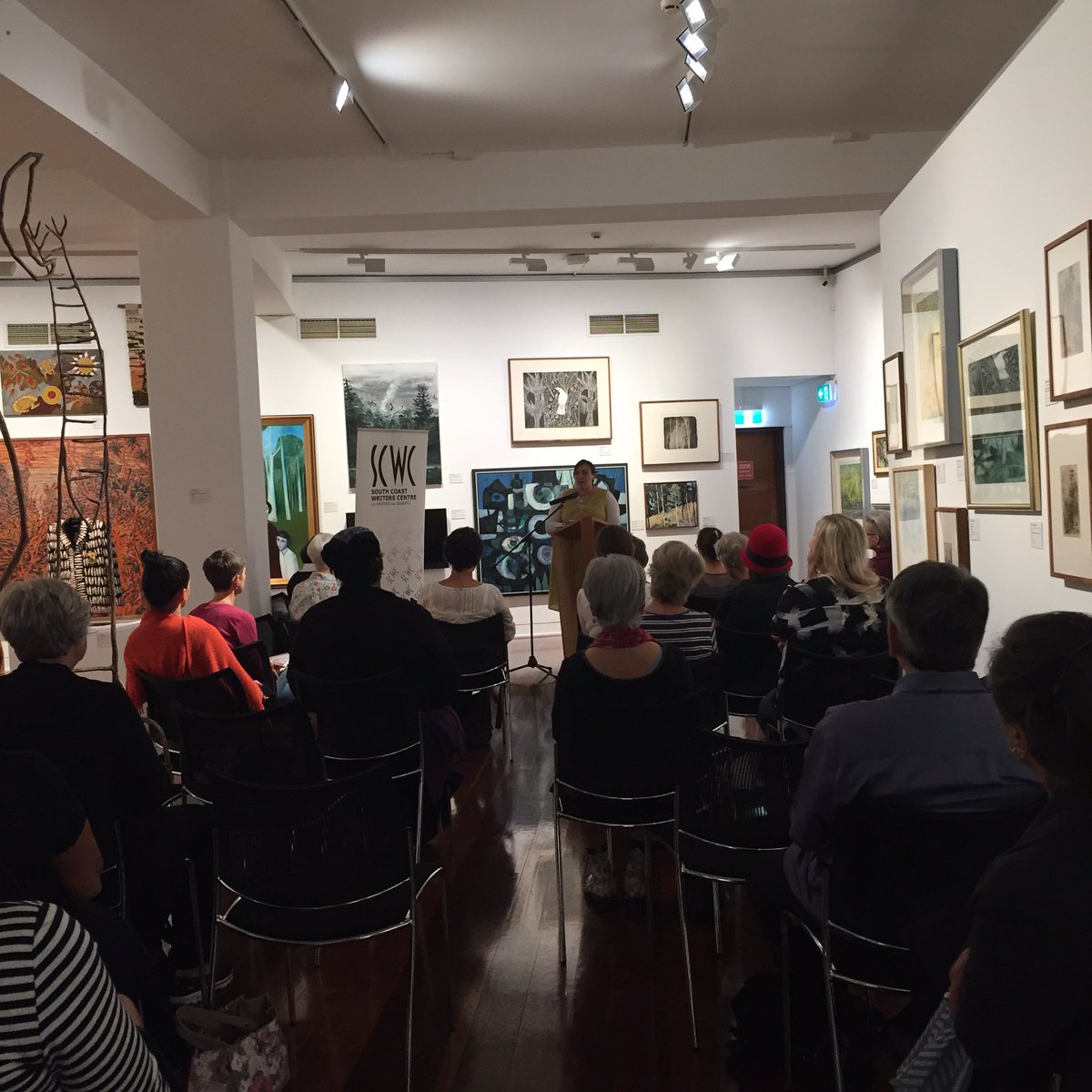 MMWM2013's tweet image. Danika Thomas reads a story from a woman who speaks out about experience of domestic violence @SCWCentre #wollongongartgallery #wollongong