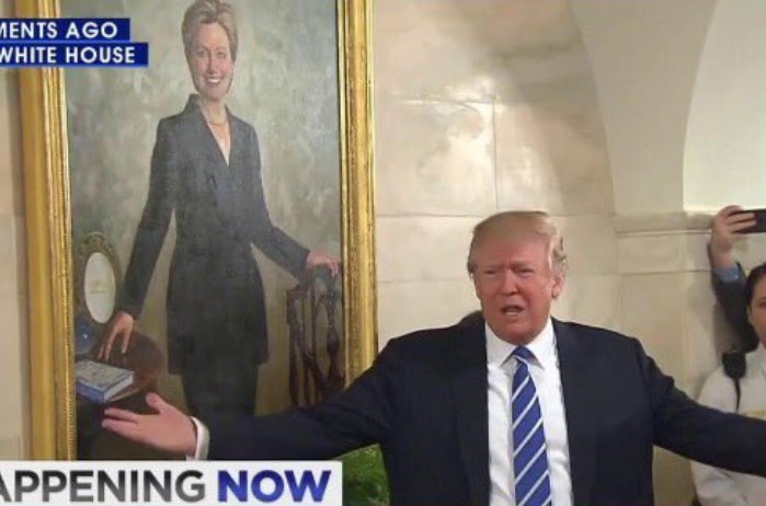 when Hillary Diane Rodham Clinton, a highly qualified woman who won the popular vote manages to upstage you even in art form. ICONIC