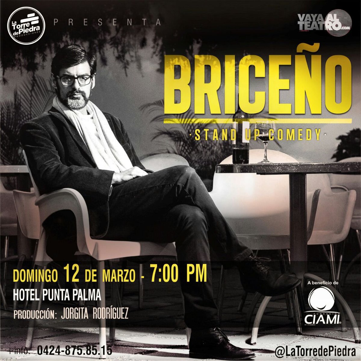 LaTorredePiedra's tweet photo. El Domingo #12Mar en el #PuntaPalma estará el @profesorbriceno con #BriceñoysuStandUp Información 04248758515 https://t.co/vkEOebQ9KV