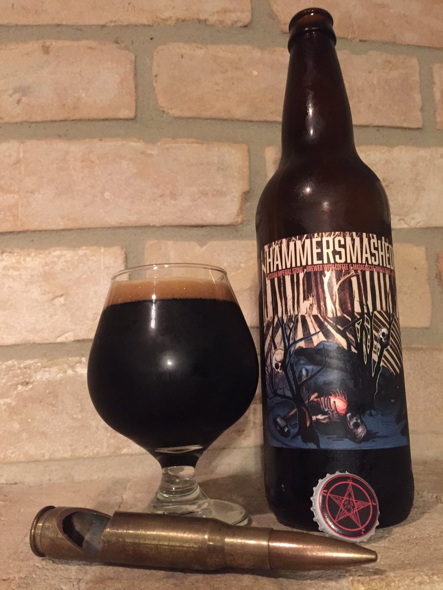 Hammer Smash Face Bourbon Barrel Aged Stout from <a href="/brashbeer/">Brash</a> 🍺🍻😛 Damn that's good stuff!!! #TopBrewsTues #craftbeer #houstonbeer #beer