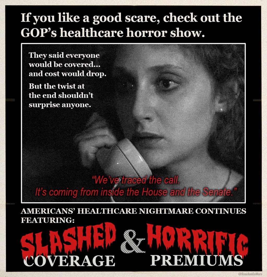 RoseAnnDeMoro's tweet photo. Republican House of Horrors offers a terrifying vision of #healthcare..

Read my latest in @commondreams: https://t.co/cZ2AYOMUC1 #Trumpcare https://t.co/UPTCLhIYd1