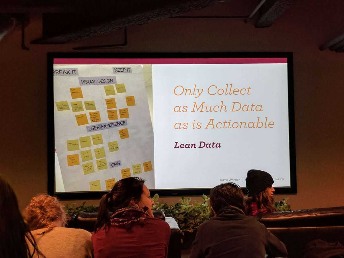 euphsss's tweet image. "Only collect as much data as is actionable!" Thx for a great presentation @_Whisk ! #WiseWords #leandata #dataanddesign #ladiesthatux
