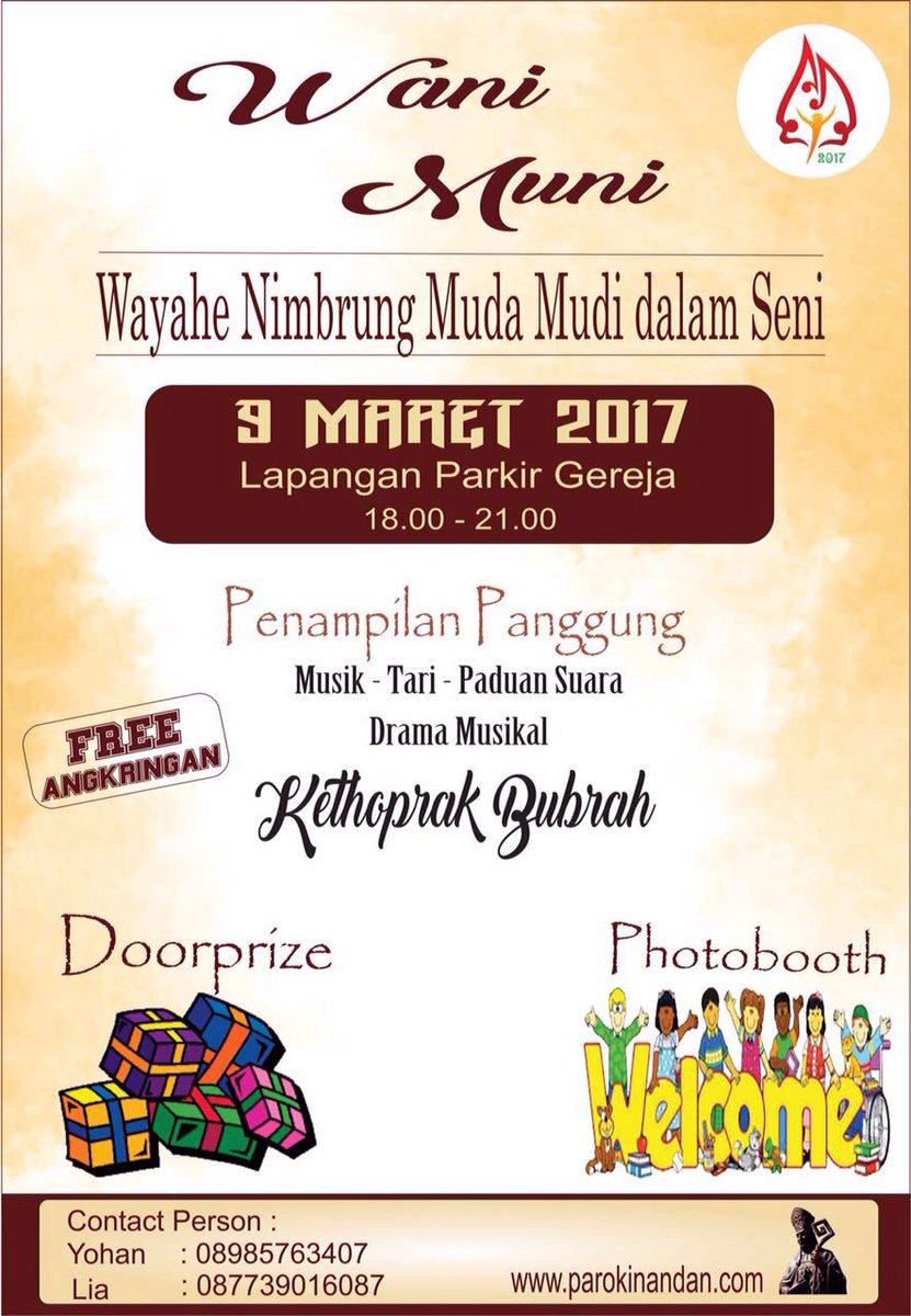 ayd2017's tweet photo. Let's celebrate the summit of Pilgrimage Asian Youth Cross at Nandan Parish! ๐๐ #KirabSalib #AYD7 https://t.co/xtuvbi9tmq
