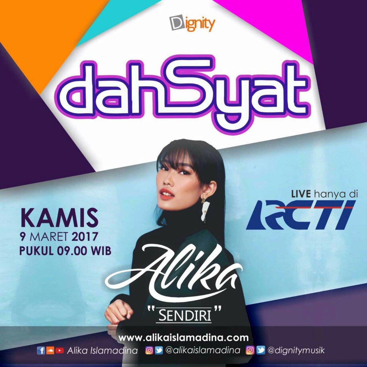 Besok pukul 09.00 WIB <a href="/alikaislamadina/">K. Alika Islamadina</a> bakal Live perform di <a href="/dahSyatMusik/">dahSyat</a> <a href="/OfficialRCTI/">RCTI</a> bawain single #Sendiri

Dont miss it <a href="/ALIKERS_/">ALIKERS OFFICIAL</a> !