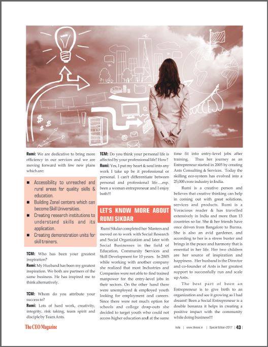 antsconsulting's tweet photo. Kudos to Ms. Rumi Sikdar, #CMD at Ants on being nominated among the 25 most influential woman- @TheCEO_Magazine #TCMWomenspecial #womansday https://t.co/4D5ZfB2Eoi