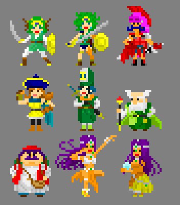 みねぢる Twitter वर ドラクエ4のキャラ全員集合させてみた ドット絵 Dq4 Pixelart