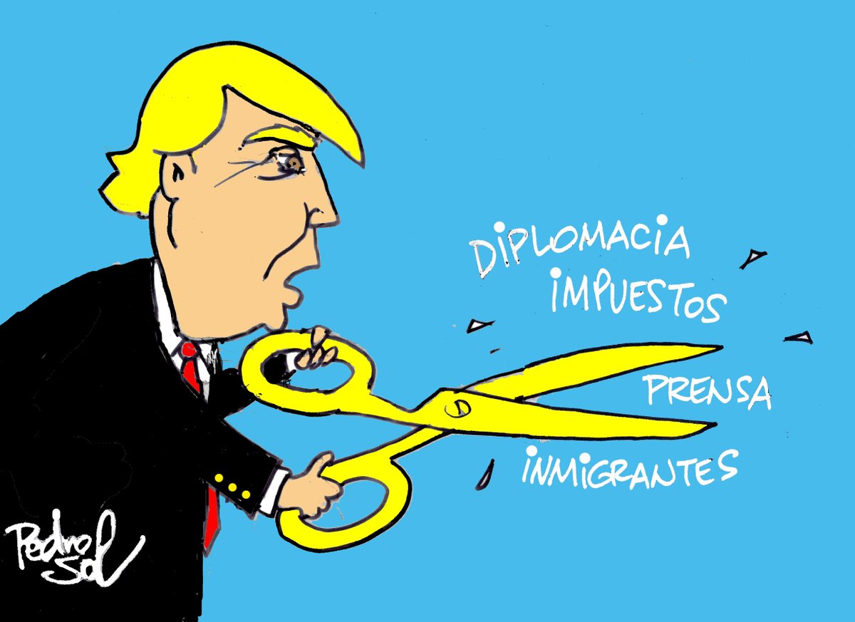 ADNOpinion's tweet photo. Los recortes de Trump (cartón por @PedroSolT) https://t.co/Tnt0bMS55X https://t.co/DEYXg54v3x