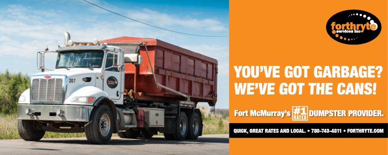 Forthryte's tweet photo. Fort McMurray’s Number 1 Rated Waste Disposal Provider. Quick, great rates and local. 780-743-4811 https://t.co/VImsFnfkzS https://t.co/SiJYOcXhXf