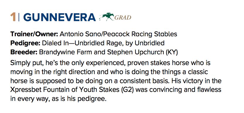 keenelandsales's tweet photo. #KeeGrad GUNNEVERA tops @SteveHaskin’s Derby Dozen after his G2 Fountain of Youth victory! Check it out: https://t.co/lm8zYOxP6u
@BloodHorse https://t.co/OGhsGqWX7l