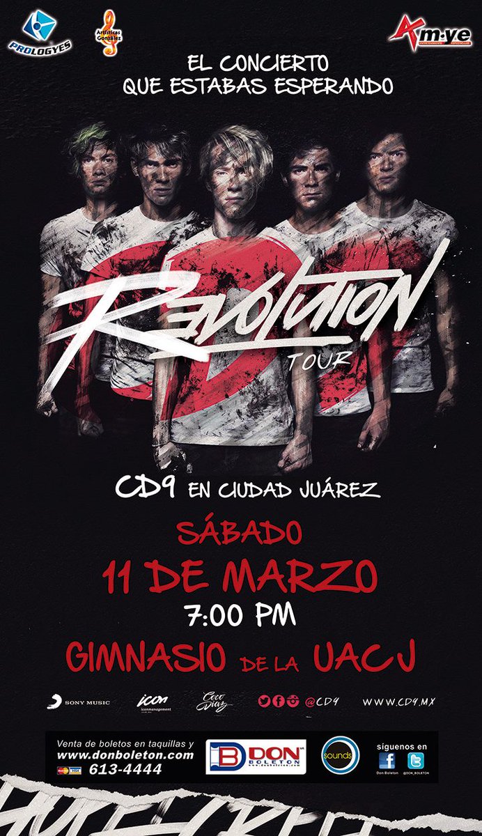 CD9's tweet image. ¡Faltan muy pocos días para nuestro #REVOLUTIONTOUR en Ciudad Juárez! 💥 Boletos acá bit.ly/RTCD9CJ