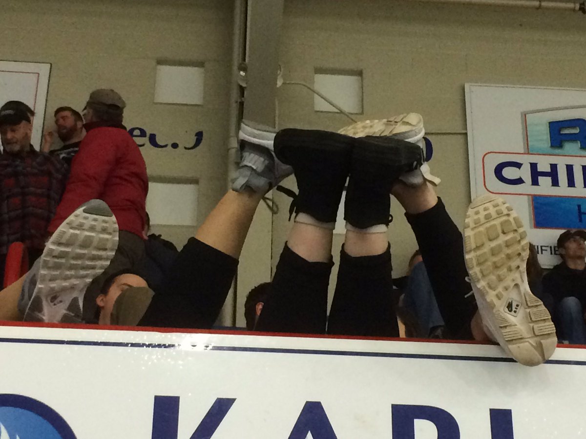 PrincipalGreggP's tweet photo. FHS fans resting between second and third periods https://t.co/um54orFed3