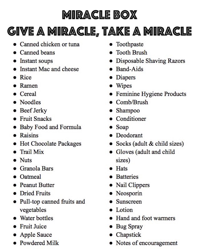 NTHS members please don't forget to donate to the Miracle Box at lunch tomorrow! Items count for volunteer hours! Here are the list of items