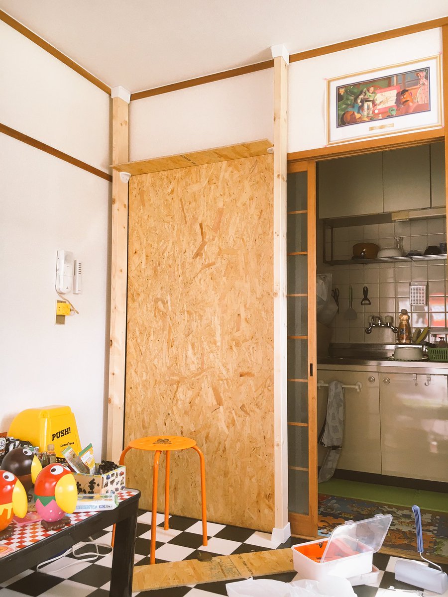 ট ইট র てねろぺ Tenellope １段目完了 ディアウォール Diy 棚づくり ツーバイフォー材 Osb合板 トイルーム インテリア