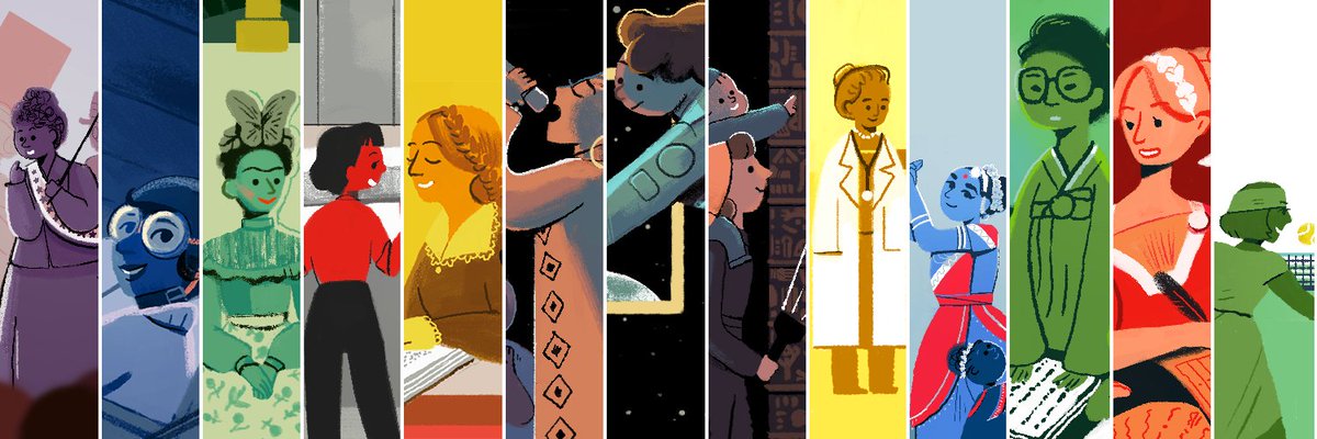 GoogleDoodles's tweet photo. It's #IWD2017 around the 🌍! Celebrate women pioneers who have shaped history in today's #GoogleDoodle → https://t.co/fWWhkbKLY3 https://t.co/PeCRDGprWc