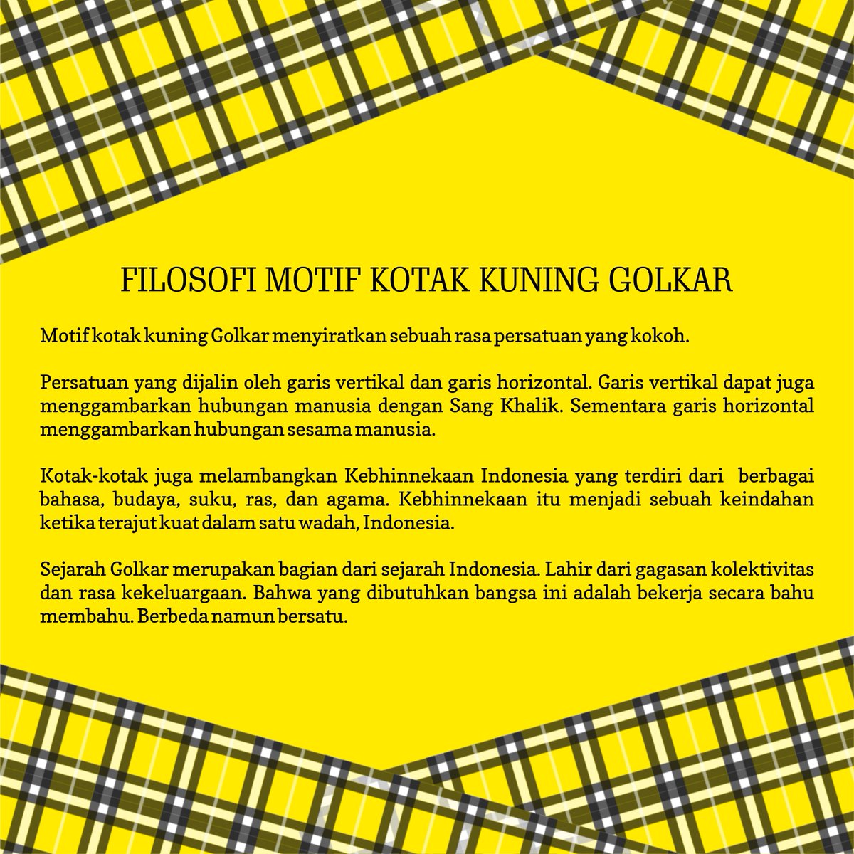 DPDGolkarDKI's tweet photo. Kini tersedia kain kotak golkar. segera hubungi contact person. @fayakhun @golkarvoice @cyber_golkar @aburizalbakrie @sn_setyanovanto https://t.co/BFv80lKCk1