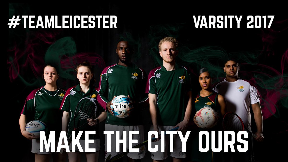 uniofleicester's tweet photo. Varsity starts on Friday 17 March. You can view the full schedule here https://t.co/mf60QTOf47 #DMULEI #LeicsDoThis https://t.co/NxeM5gFKRC