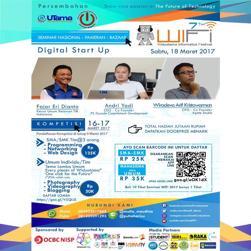 ~Widyatama Informatics Festival 2017~
For more information please check 
m.facebook.com/story.php?stor…