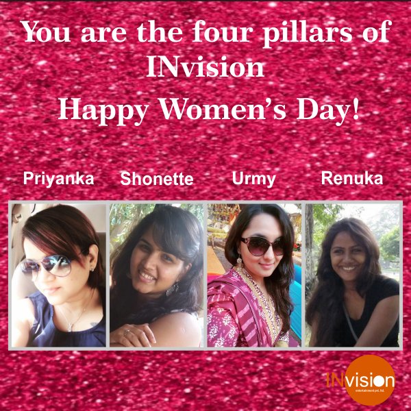 TeamINvision's tweet photo. Wishing you all a very Happy Women's Day!! #InternationalWomensDay https://t.co/XnpdG5pA9L