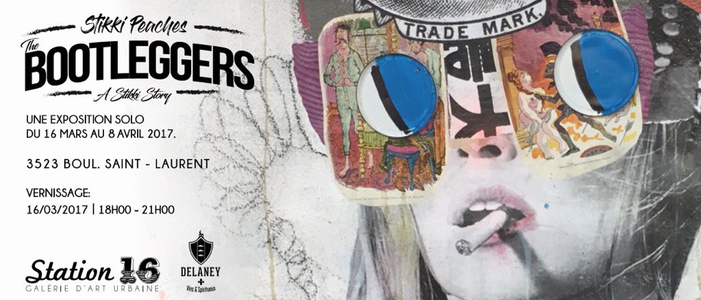 station16mtl's tweet photo. Save The Date! The Bootleggers - A Stikki Story opening March 16, 2017 @station16mtl #StikkiPeaches 🔥 https://t.co/7hq6MknhVh