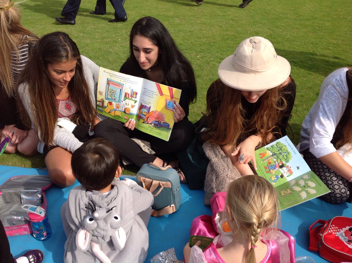 JESSPrimaryFS1's tweet photo. How wonderful to have the Year 12 students to read to us during World Book Day! #JESSyear12 https://t.co/UxytdgvMvM