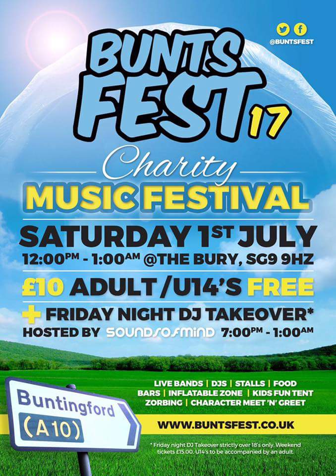 Tickets now on sale! #festival #charity #music #wecantflywithoutyou #Buntsfest17 #Herts buntsfest.co.uk 🎊🎉👌