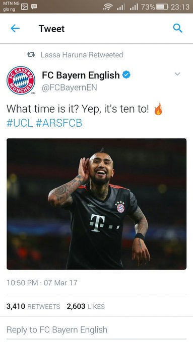 AcetvKenya's tweet photo. Arsenal clobbered by #Bayern both on and off the pitch @AcetvKenya  #AceTvGetsIt #Championsleague https://t.co/FA6GHqEXWx