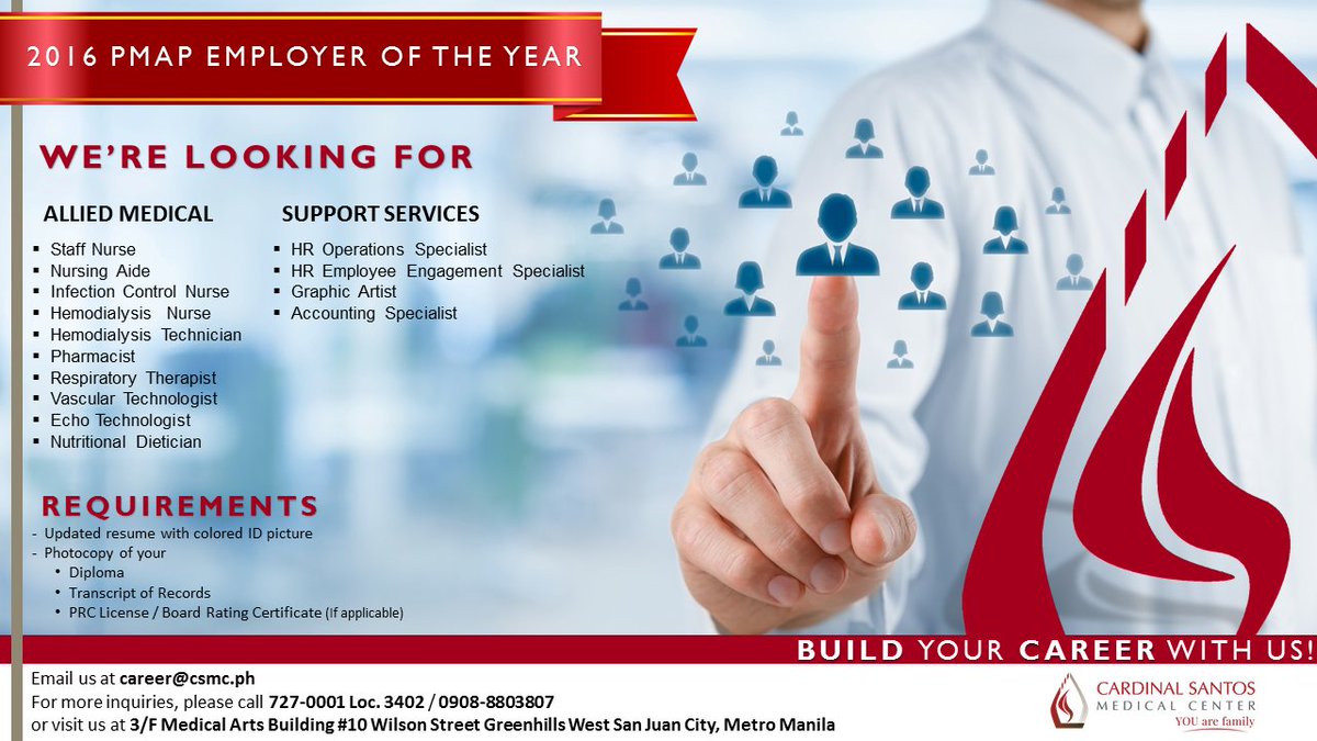 CardinalSantos's tweet photo. Be one of the Caring Cardinal Leaders! Submit your resume now! For inquiries, please call 727-0001 local 3402. #csmccares #csmcyouarefamily https://t.co/L5cLMMYHrj