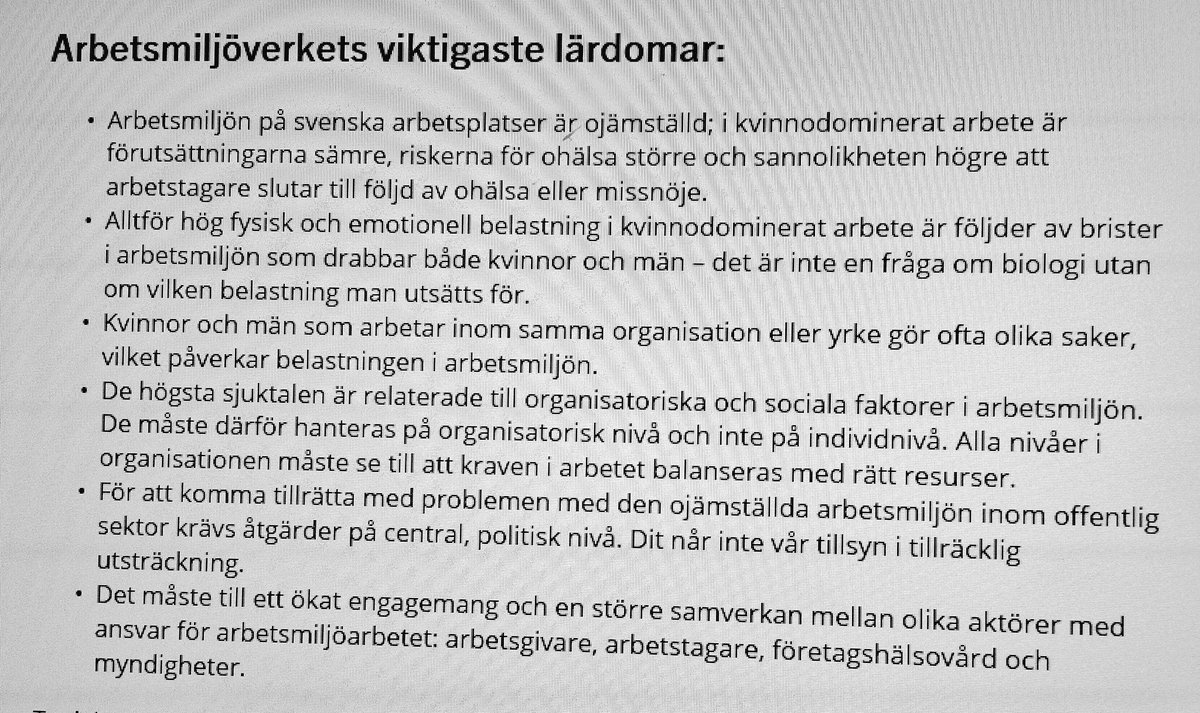 JennyAndersson9's tweet photo. Viktiga lärdomar från @arbetsmiljo på #8mars. Nu kämpar vi för att ändra det här orimliga 👊🏼💪🏻 #intejämställt https://t.co/Ce286N8F6h