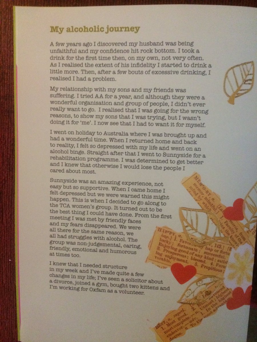 RecoveryDundee's tweet photo. As it's #DundeeWomensFestival week here's some words by women on alcohol: in their own words. #recoveryDundee #womensday2017 https://t.co/3dfOTtGiZr