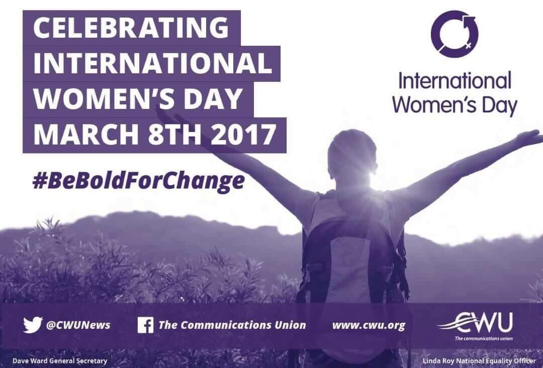 CWUnews's tweet photo. Happy International Women's Day from all at #TheCWU #IWD2017 https://t.co/alTGPYF6GC