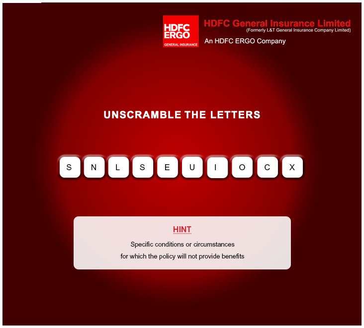 HDFCGI's tweet photo. Can you find out which insurance related term is this? Unscramble the letters and tweet us your answer! https://t.co/Ao1rwLxvNH