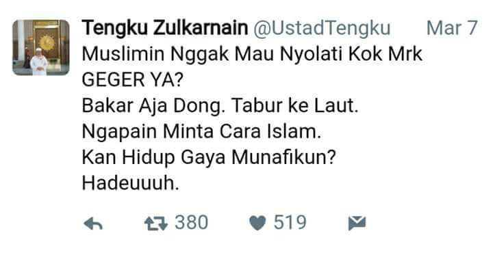 mybless17's tweet photo. Anda percaya yg nulis cuitan ini seorang ulama? Jauh panggang dari api..
@Sahara2812 
@kurawa 
@temanAhok https://t.co/Xf91w86Bbz