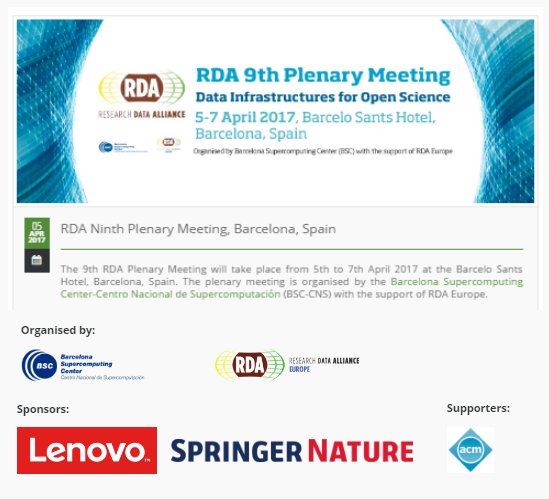resdatall's tweet photo. Less than a month to go! Have you registered for the 9th #RDAPlenary? Join us in Barcelona, 5-7 April 2017 https://t.co/FWlyq7XJ4A #ResData https://t.co/YHzNdyGTtl