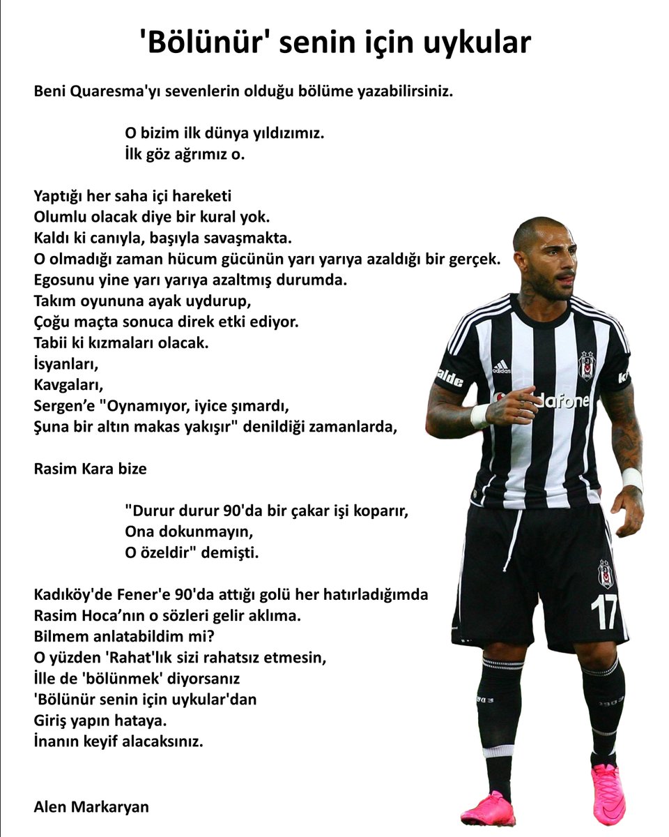 İlle de 'bölünmek' diyorsanız 
'Bölünür senin için uykular'dan 
Giriş yapın hataya. 
İnanın keyif alacaksınız. #Beşiktaş