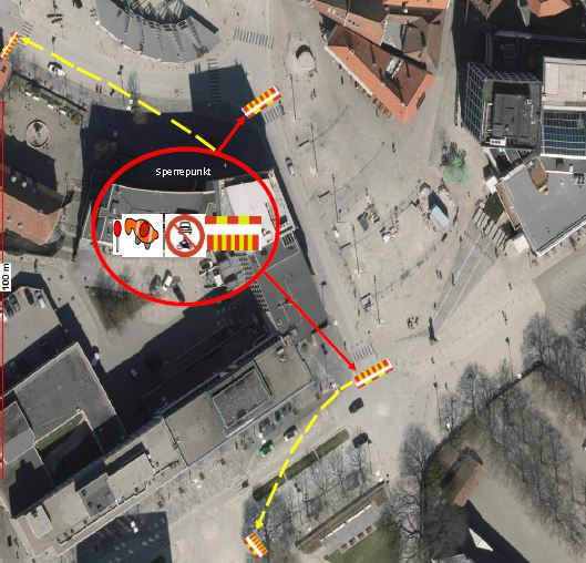 kommunen's tweet photo. Kongsgårdbakken stengt for trafikk tors kl 17-20 ifm konsert på Torget. Avstengt område blir trolig utvidet ved konsertens slutt. #vinterlyd https://t.co/0spSJrnodM