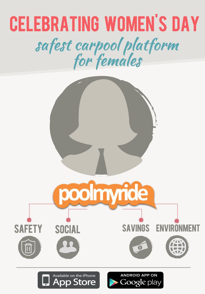 poolmyride's tweet photo. Carpool with genuine people, Friends/family/colleagues/same IT Park with #poolmyride. #pmr #carpool #ridesharing #womensday #womensday2017 https://t.co/rvLmCtmQHg