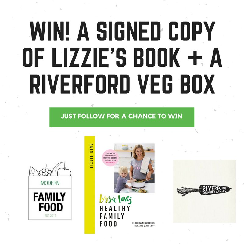 Prize draw loot! To celebrate @lizzielovestwit book launch Modern Family Food has a signed copy + a <a href="/Riverford/">Riverford</a> box: bit.ly/2mi52c5