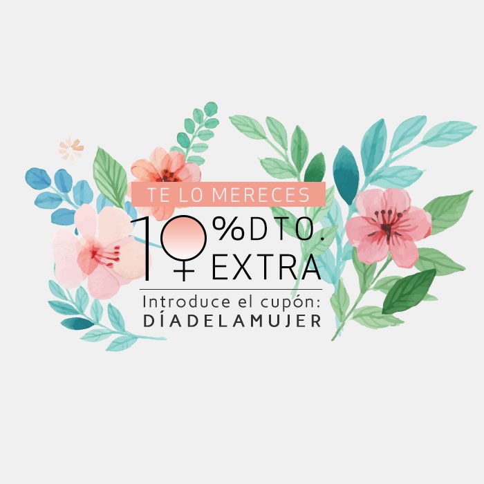 Feliz día de la #mujer! hoy un 10% de #descuentos y envío #gratis >>bit.ly/2fXiSjo<< #DiaInternacionalDeLaMujer #cupon #womensday