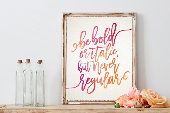 michaelaolexova's tweet photo. Are you just another regular? Or bold, brave + beautiful? Loving this elegant script by @SetSailStudios #getyouromback #designinspiration https://t.co/jY5mXQStcK