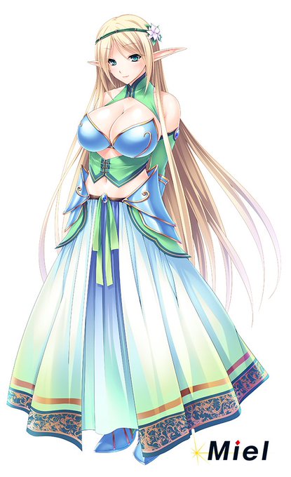 本日も引き続き3月末発売予定の姫騎士モノの立ち絵紹介です。① #miel 