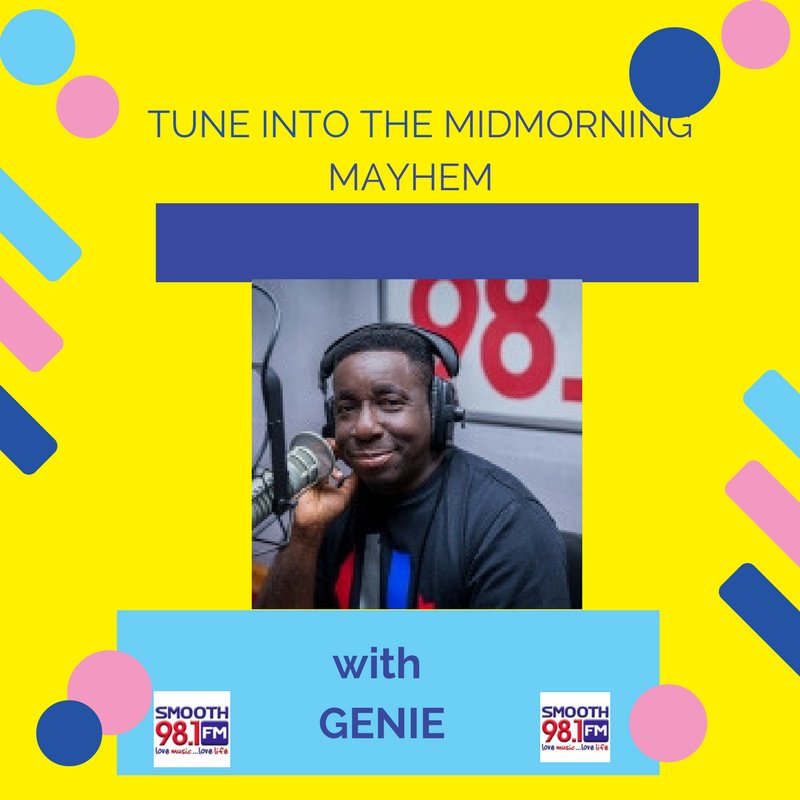 Smooth981FM's tweet photo. NOW ON AIR: The #MidmorningMayhem with @smoothgenie
Happy #InternationalWomensDay https://t.co/Di9LTuHU90