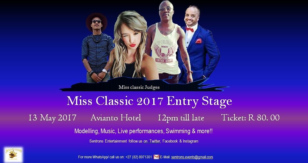 sentronsSA's tweet photo. Miss classic 2017 Entry Stage Avianto hotel 13 May 2017 #missclassic #avianto #sentrons #jonus #musically #modeling #goodmusic #fashion https://t.co/5h4W8wBYmN