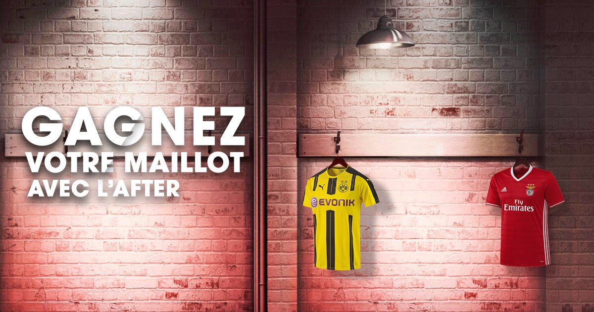 AfterRMC's tweet photo. [JEU🏆] #BVBSLB L’After vous offre un maillot de chaque équipe grâce à @footcenter_fr. RT en indiquant Dortmund ou Benfica en comm' 🤞⚽️ ! https://t.co/eKNQ8kV7Zu