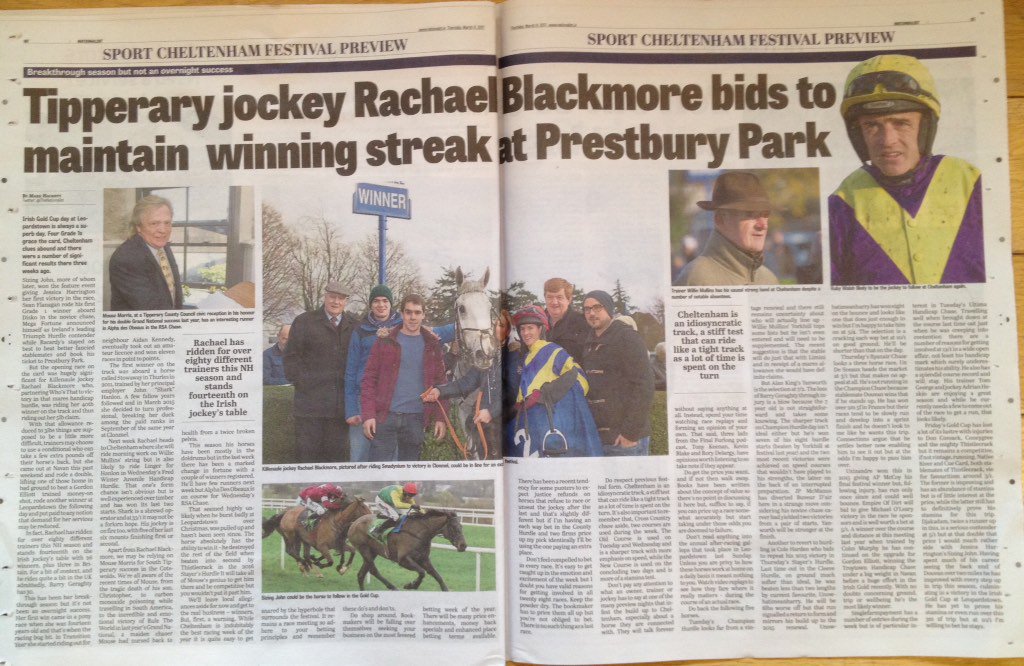 Berginsfoodfair's tweet photo. Great coverage by #MarkHackett @TheNationalist of #Tipp #Jockey @rachaelblackmor #Killenaule #CheltenhamFestival https://t.co/8tBCVAcE0F