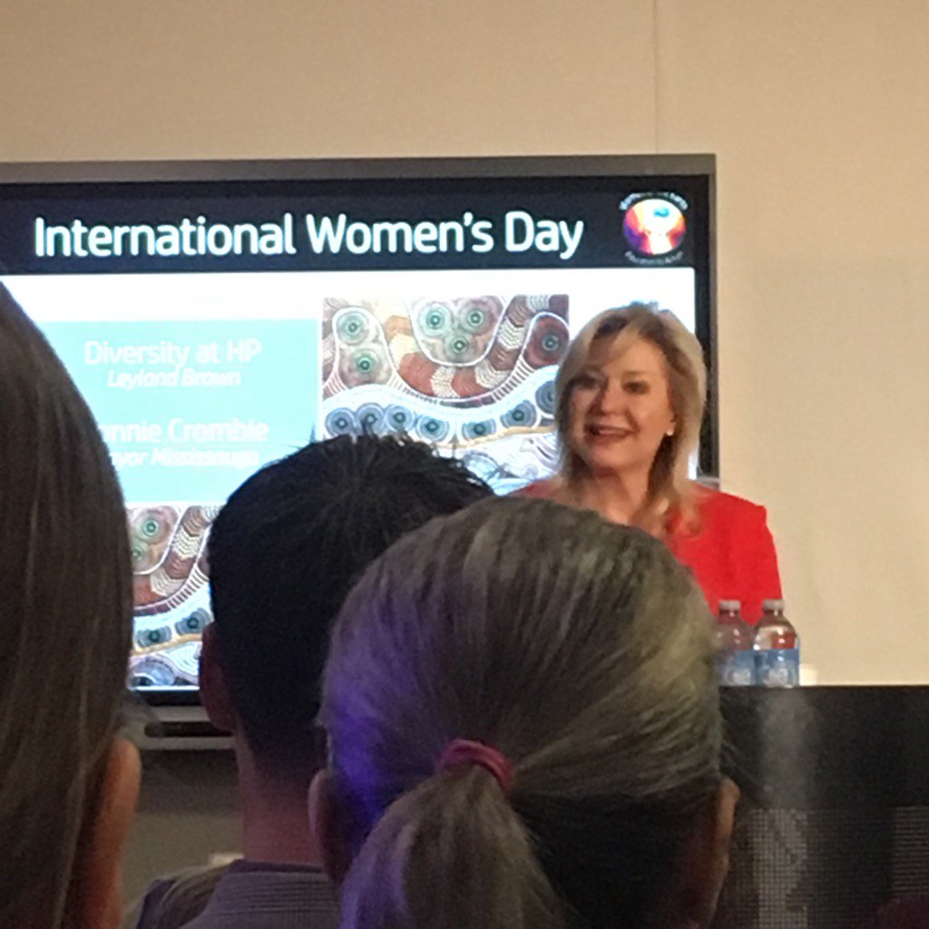 kmossy40's tweet photo. Mayor Bonnie Crombie speaking about the importance of being bold @HPE_CA International Women's Day event. https://t.co/0sZrUQheGM
