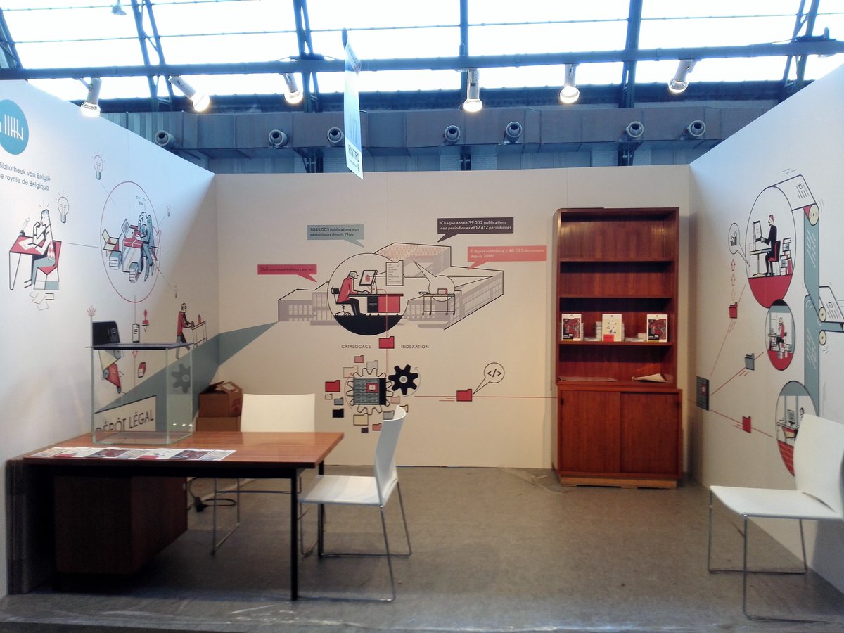kbrbe's tweet photo. Encore quelques détails et le stand 417 #dépôtlégal à la #flb2017 sera fin prêt. @foirelivrebxl https://t.co/VTEj3xV1fn