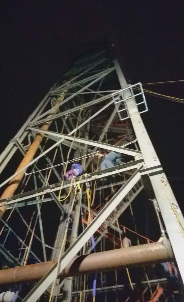 We've been at the tower recently training some new members in srt #caving #blackandgold